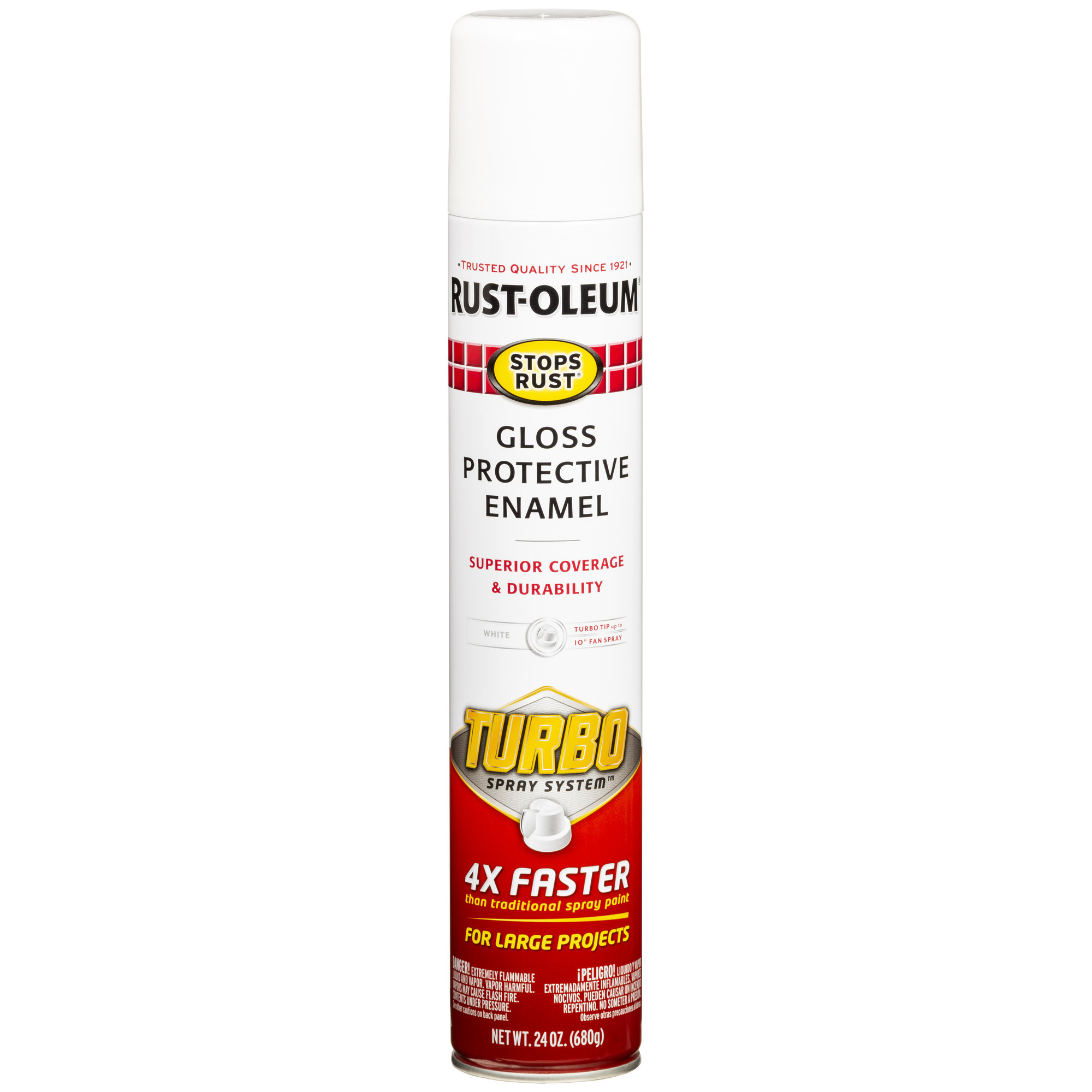 Rust-Oleum Stops Rust Protective Enamel with Turbo Spray System, White, Gloss, 24 Oz. Cans, 6PK, Model# 334133DS